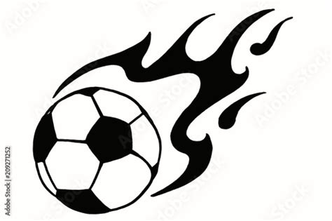 Flaming Soccer Ball Clip Art Black And White