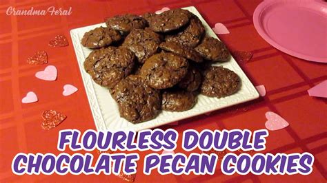 Flourless Double Chocolate Pecan Cookies Recipe Youtube