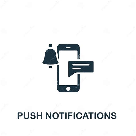 Push Notifications Icon Monochrome Simple Sign From App Development