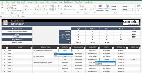 Microsoft Issue Tracking Template (Document) Excel