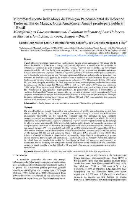 PDF Microfósseis como indicadores da Evolução Paleoambiental do