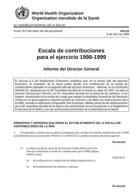 Pdf Escala De Contribuciones Para El Ejercicio Apps Who Int