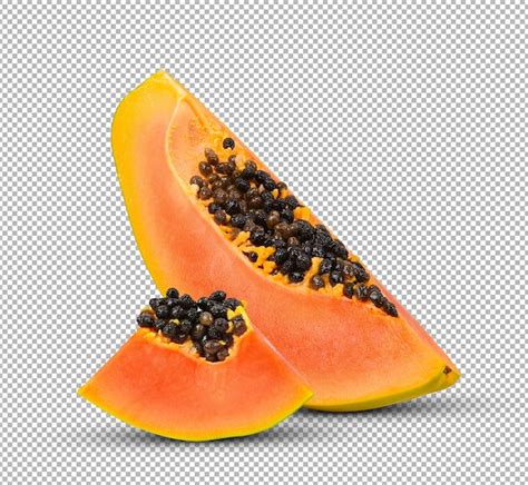 Premium PSD Slice Ripe Papaya Isolated On The White Background