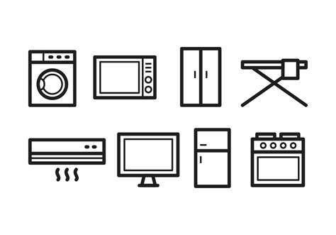 Home Appliances Icon Pack 158042 Vector Art At Vecteezy