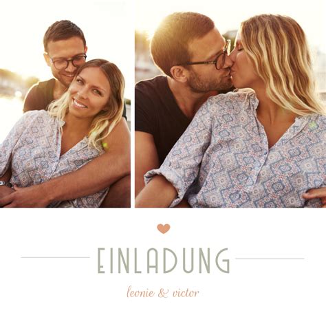 Einladungskarte Fotocollage Hochzeit Moderne Send A Smile