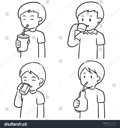 Vector Set Men Drinking Stock Vector Royalty Free 1209428185