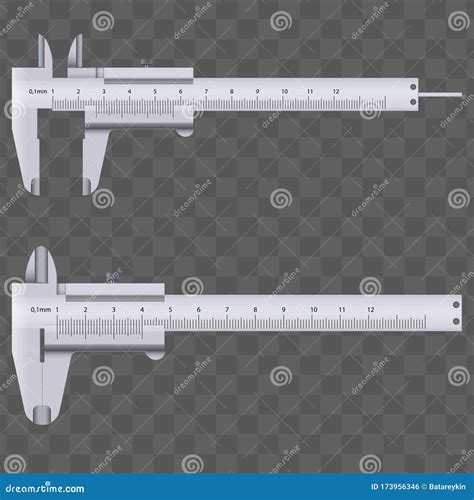 The Vernier Caliper And Scale Stock Vector Illustration Of Jaws