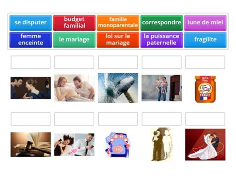 LE MARIAGE VOCABULAIRE Match Up