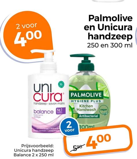 Palmolive En Unicura Handzeep Aanbieding Bij Trekpleister