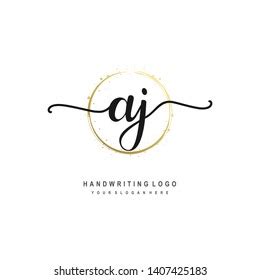 Aj Initial Signature Logo Handwriting Logo Vector De Stock Libre De