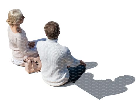 Bird Eye View Of Two Cut Out People Sitting Vishopper