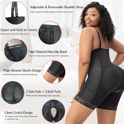 Power Net Mesh Tummy Control Fullbody Padded Hip Enhancer Lace High Waist Ass Padded Female