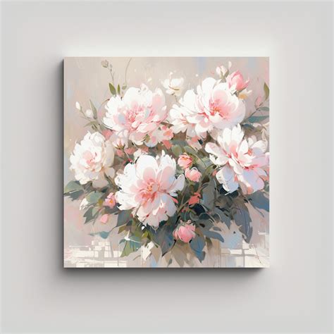 Pintura En Lienzo De Flores Blancas Y Rosas DecoCuadros