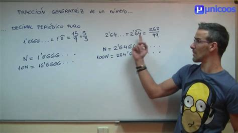 Fraccion Generatriz De Un Decimal Periodico Puro Secundaria 2ºeso Matematicas Youtube