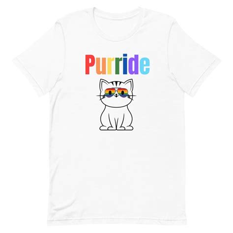 Pride Cat T Shirt Funny Cat Gay Pride Rainbow Sunglasses Lgbtq T Shirt