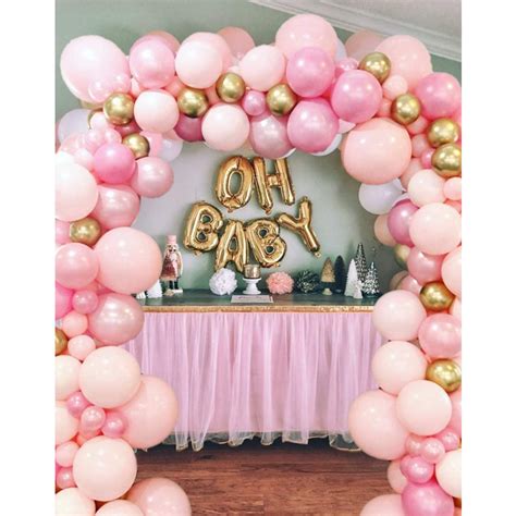 Balloon Garland Arch Kit Pink And Gold Confetti Balloons For Wedding