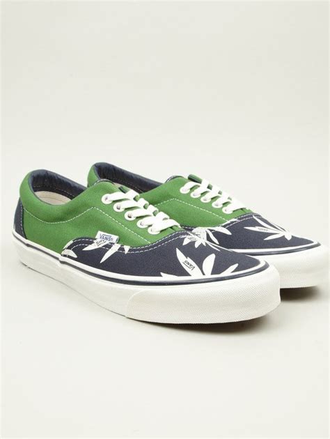 Vans Vault Mens Green Palm Leaf Og Era Lx Sneakers Oki Ni Sneakers