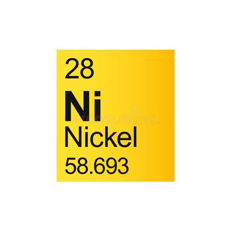 Nickel Chemical Element Of Mendeleev Periodic Table On Yellow