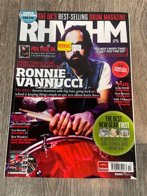 Rhythm Drum Magazine Ronnie Vannucci Issue 208 October 2012 One