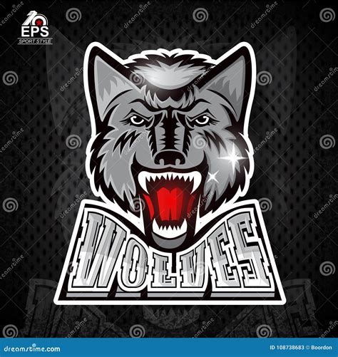 Beast Front Head With Bared Teeth. Logo For Any Sport Team Wolves ...