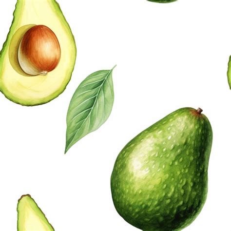 Premium Ai Image A Close Up Of A Group Of Avocados With Leaves On A