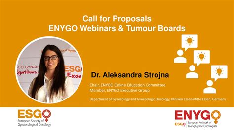 Dr Aleksandra Strojna 🇩🇪🇵🇱 Calls For Proposals For Enygo Webinars