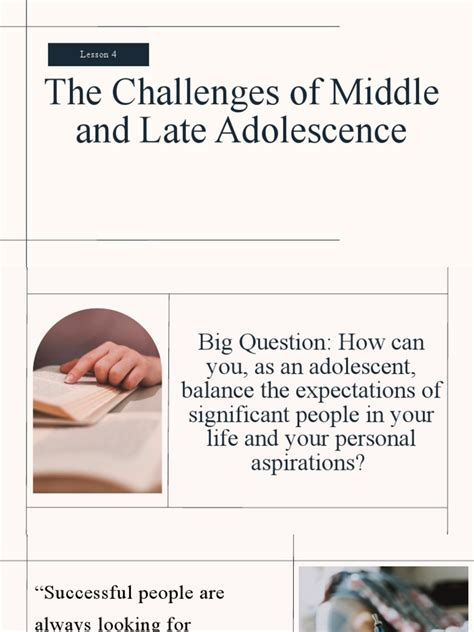 4 The Challenges Of Middle And Late Adolescence Pdf