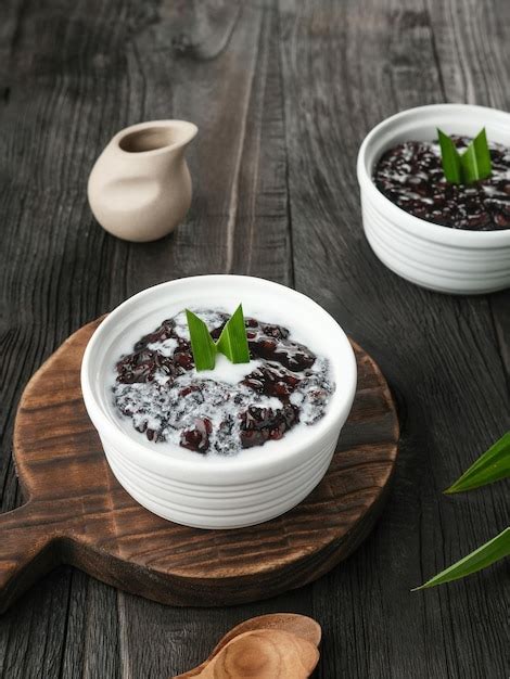 Premium Photo Bubur Ketan Hitam Indonesian Dessert Black Glutinous