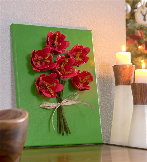 Poinsettia Canvas Christmas Craft for Kids - Mod Podge Rocks