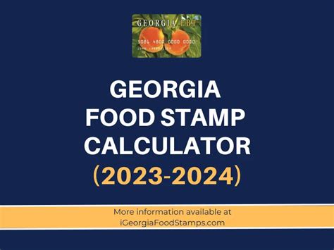 Ga Food Stamp Calculator For Georgia Food Stamps Help