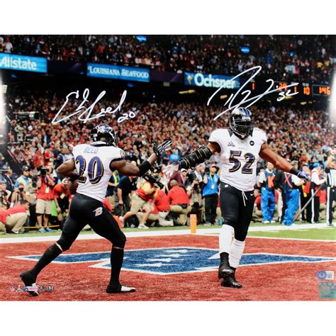 Ed Reed Ray Lewis Signed Ravens 16x20 Photo Beckett Pristine Auction