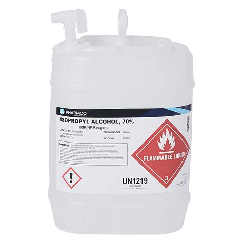 Isopropyl Alcohol Ipa Usp Nf Gallon Shelf Sitter W Spigot