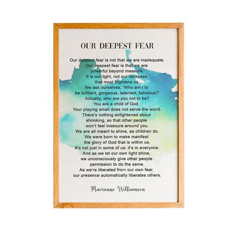 Our Deepest Fear Print, Our Deepest Fear Poem by American Poet ...