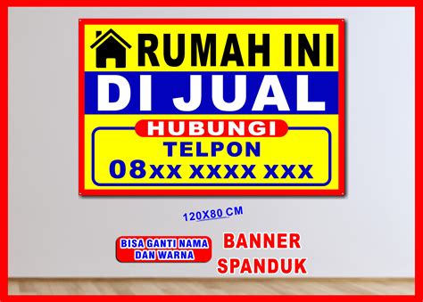 Banner Rumah Ini Dijual Spanduk Rumah Ini Dijual Bayar Ditempat