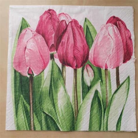 Servietten Technik Ch Serviette Tulpen Pink