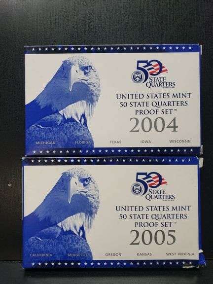 2004 2005 United States Mint 50 State Quarters Proof Set Trice Auctions