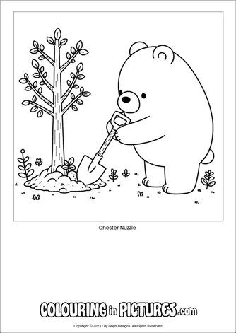 Chester Nuzzle By Colouring In Pictures Free Printable Bear Colouring Page