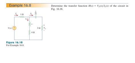 Solved Example 16 8 Determine The Transfer Function H S Chegg