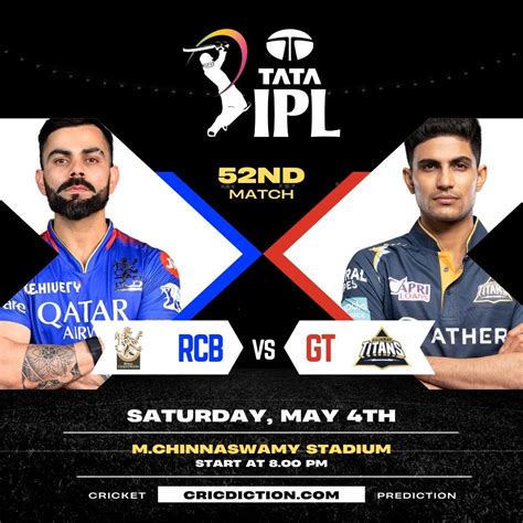 Match Preview Royal Challengers Bengaluru Vs Gujarat Titans Ipl