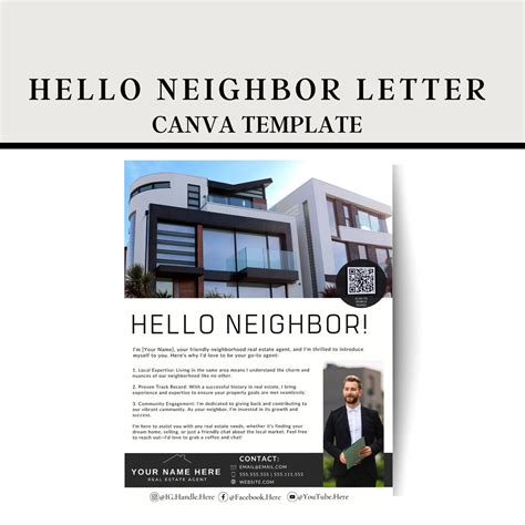 Real Estate Letter Flyer Neighborhood Farming Canva Template Realtor