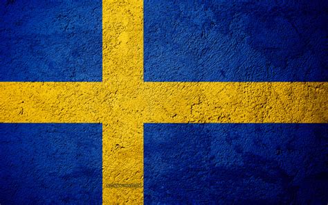 Download wallpapers Flag of Sweden, concrete texture, stone background ...