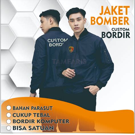 Jual Jaket Bomber Custom Bordir Seragam Satuan And Grosir Shopee Indonesia