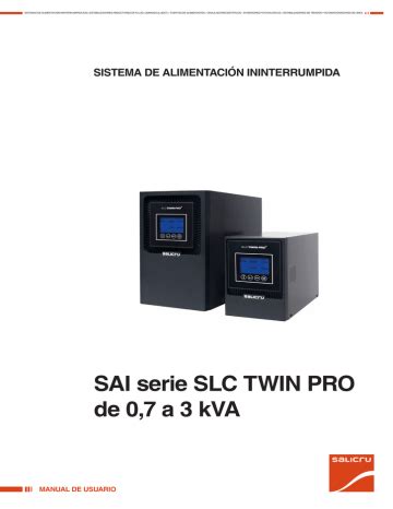 Salicru Slc Twin Pro Uninterruptible Power Supply Ups Manual De