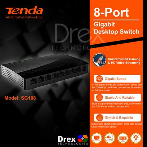 Tenda Sg Port Gigabit Desktop Switch Ethernet Switch Lazada Ph