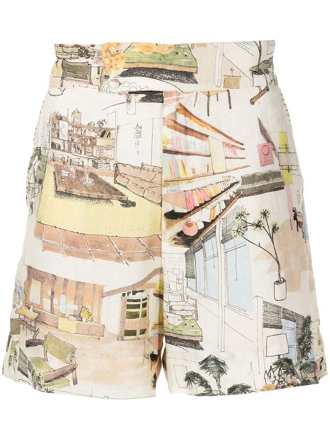Handred Perspectives Shorts Aus Leinen Nude FARFETCH DE