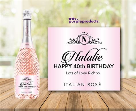 Personalised Prosecco Bottle Label Any Name Birthday Any Etsy