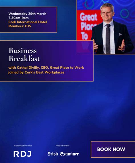 BOOK NOW Business Breakfast With Cathal Divilly CEO Great Place To