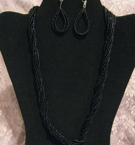 Black Seed Bead Necklace Set On Storenvy