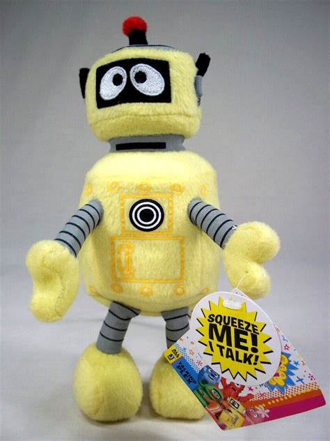 Yo Gabba Gabba Plex Plush Yellow Robot Stuffed Animal Toy 10 2013 W