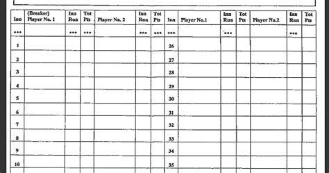 Pool Is A Journey Straight Pool Score Sheets